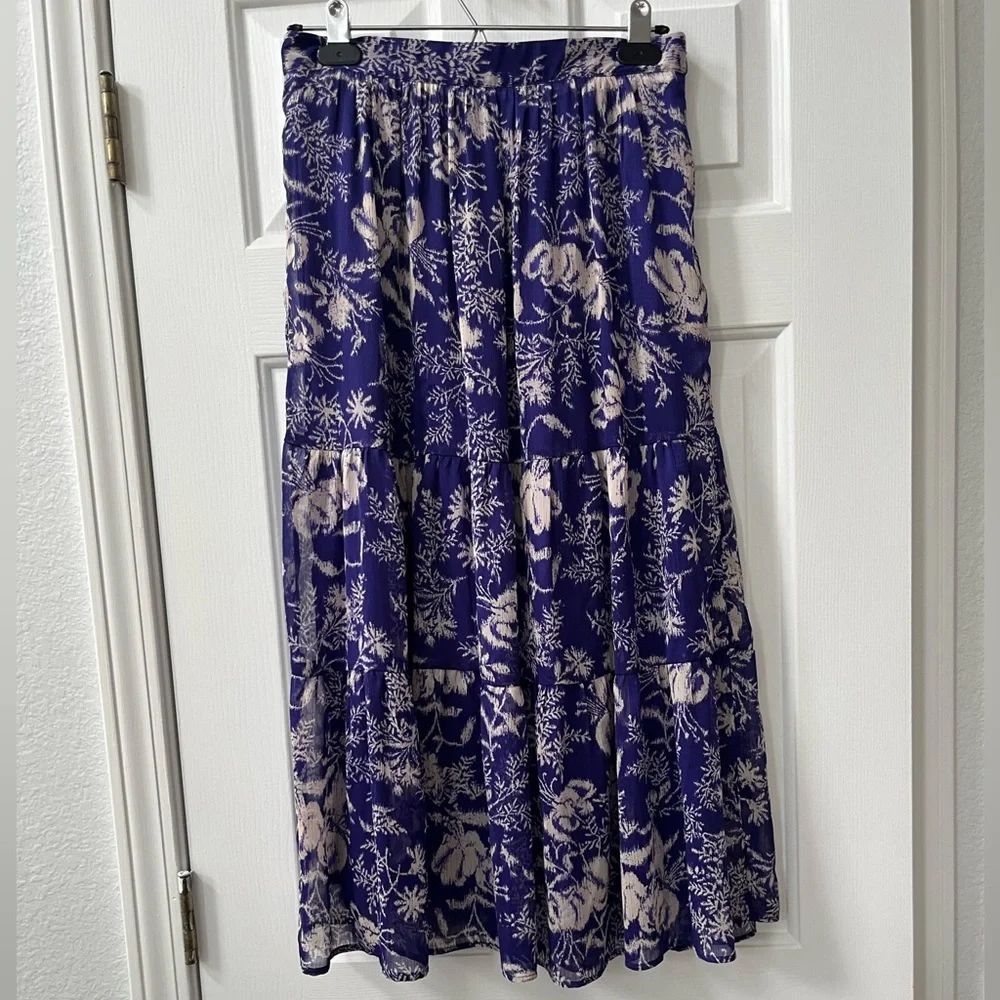 ba&sh floral tiered midi skirt M - Picture 2 of 14